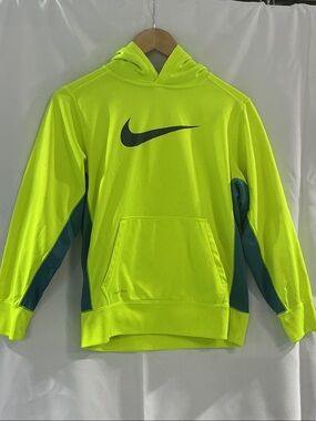 Nike Neon Yellow & Teal Performance Kids Hoodie